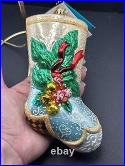 NWT RARE Christopher Radko PORTRAIT STOCKING Peppermint Jingle Ornament 1013569