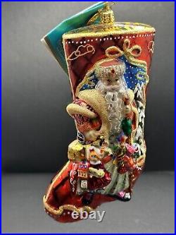 NWT RARE Christopher Radko PORTRAIT STOCKING Treasures Abound Ornament 1013573