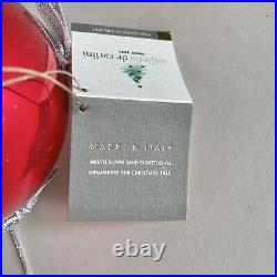 NWT RARE De Carlini Hot Air Balloon Santa Italian Glass Christmas Ornament