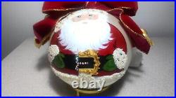 Natalie Sarabella 1995 6 German Glass HPainted Christmas Ornament SANTA