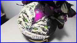 Natalie Sarabella 2000 6 German Glass HPainted Christmas Ornament SNOWY NIGHT