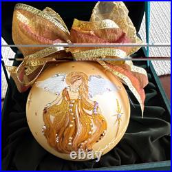 Natalie Sarabella Hand Painted Glass Angel Round Christmas Bauble Ornament