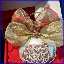 NatalieSarabella hand Painted Christmas Ornament Snowman Gingerbread Gold 2002