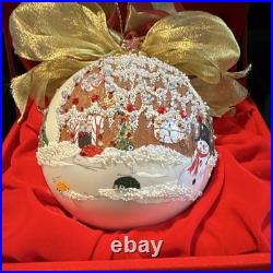 NatalieSarabella hand Painted Christmas Ornament Snowman Gingerbread Gold 2002