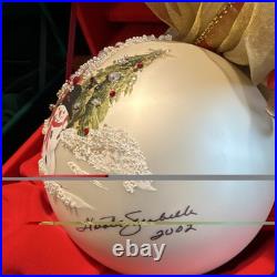 NatalieSarabella hand Painted Christmas Ornament Snowman Gingerbread Gold 2002