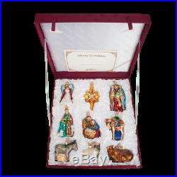 Nativity Boxed Set of 9 14020 Old World Christmas Glass Ornament NEW