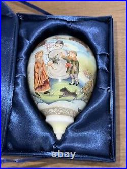 Ne'Qwa Art Christmas Ornament Mother Daughter Scotty Dog Snow SIGNED G. DeBrekht