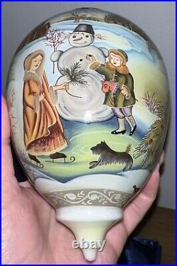 Ne'Qwa Art Christmas Ornament Mother Daughter Scotty Dog Snow SIGNED G. DeBrekht