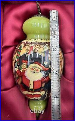 Ne'qwa NE Qwa Glass Christmas Ornament Santa In Chimney-SIGNED-Susan Winget