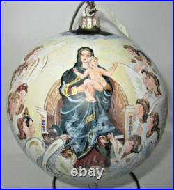 Neiman Marcus Mary Baby Jesus Angels Holy Family Christmas Ornament Large Ball