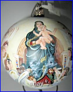 Neiman Marcus Mary Baby Jesus Angels Holy Family Christmas Ornament Large Ball