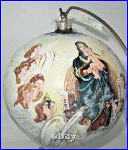 Neiman Marcus Mary Baby Jesus Angels Holy Family Christmas Ornament Large Ball