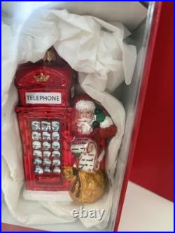 Neiman Marcus Set of 4 Glass Assorted Ornaments, LONDON, NIB