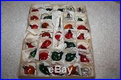 New Old Lot Of 31 Mixed Vintage Glass Miniature Christmas Ornaments East Germany