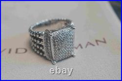 NewDavld/YurmanSterlingSilver925/Wheaton Pave Diamonds Ring 16x12mm Size 7