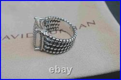 NewDavld/YurmanSterlingSilver925/Wheaton Pave Diamonds Ring 16x12mm Size 7