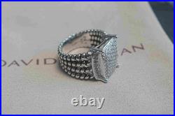NewDavld/YurmanSterlingSilver925/Wheaton Pave Diamonds Ring 16x12mm Size 7