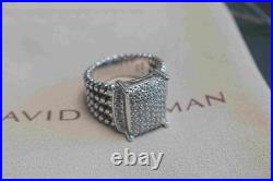 NewDavld/YurmanSterlingSilver925/Wheaton Pave Diamonds Ring 16x12mm Size 7
