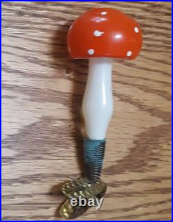 Nine Antique Glass Mushroom Clip-on Christmas Tree Ornament West Germany 1960'S