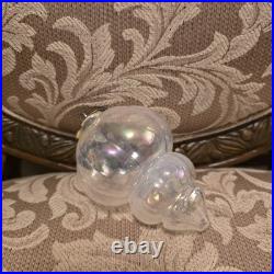 Nine Matching Clear Irridescent Glass Midwest Kugels Large Fabulous