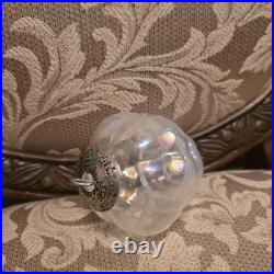 Nine Matching Clear Irridescent Glass Midwest Kugels Large Fabulous