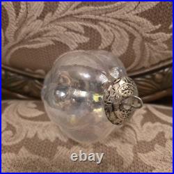 Nine Matching Clear Irridescent Glass Midwest Kugels Large Fabulous