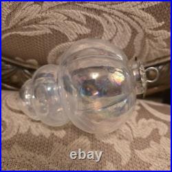 Nine Matching Clear Irridescent Glass Midwest Kugels Large Fabulous