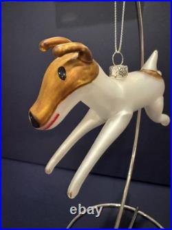 Nordstrom 1999 OLIVE THE OTHER REINDEER Glass Christmas Ornament in Box withStand