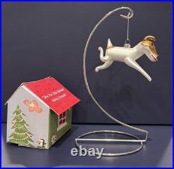 Nordstrom 1999 OLIVE THE OTHER REINDEER Glass Christmas Ornament in Box withStand