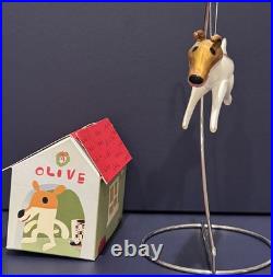 Nordstrom 1999 OLIVE THE OTHER REINDEER Glass Christmas Ornament in Box withStand