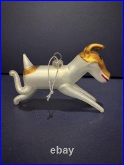 Nordstrom 1999 OLIVE THE OTHER REINDEER Glass Christmas Ornament in Box withStand