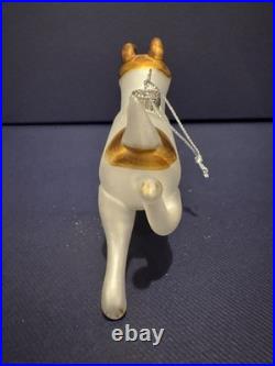 Nordstrom 1999 OLIVE THE OTHER REINDEER Glass Christmas Ornament in Box withStand