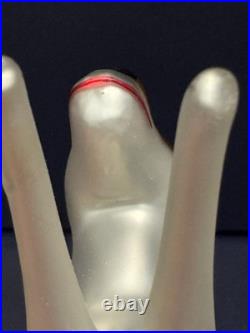 Nordstrom 1999 OLIVE THE OTHER REINDEER Glass Christmas Ornament in Box withStand