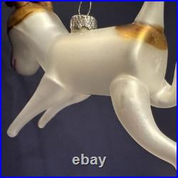 Nordstrom 1999 OLIVE THE OTHER REINDEER Glass Christmas Ornament in Box withStand