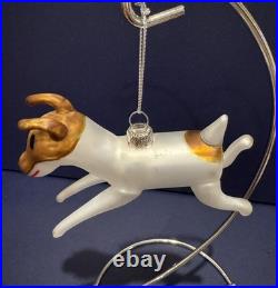 Nordstrom 1999 OLIVE THE OTHER REINDEER Glass Christmas Ornament in Box withStand