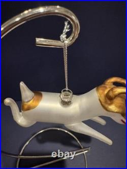 Nordstrom 1999 OLIVE THE OTHER REINDEER Glass Christmas Ornament in Box withStand