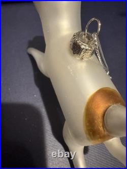 Nordstrom 1999 OLIVE THE OTHER REINDEER Glass Christmas Ornament in Box withStand