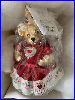 North American Bear Co RADKO 1999 Muffy Hearts and Flowers Ornament NEW IN BOX