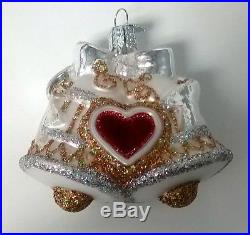 OLD WORLD CHRISTMAS NIB 6 Pc Wedding Newlywed Theme Glass Ornament Boxed Set SR