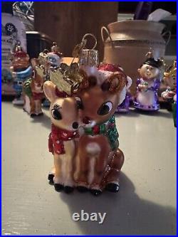 OWC Rudolph ornaments Set Of 8 Sleigh Or Has Broken Piece