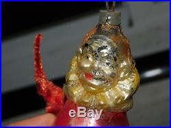 Old German Blown Glass Christmas Tree Ornament Clown Chenille Arms And Legs