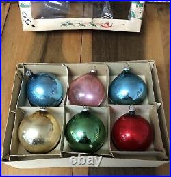 Old Mercury Glass Indent Christmas Ornament Lot 6 Diorama 3D Scene Japan withBox