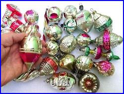 Old Set 28 Vintage Russian Ukrainian Glass Ussr Christmas Ornaments Decorations