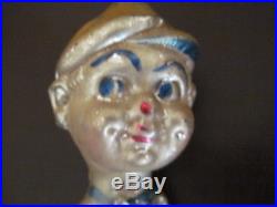 Old Smitty Figural Glass German Christmas Ornament Large Size Head