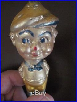 Old Smitty Figural Glass German Christmas Ornament Large Size Head