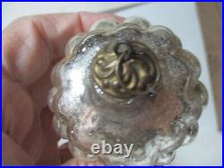 Old Vintage Germany Glass Kugel Christmas Ornament- 3 3/4 Silver Grapes