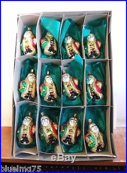 Old World Christmas Inge Glass Ornaments Santa With Wreath Set of 12 (OW6)