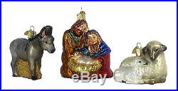 Old World Christmas Nativity Collection Glass Ornaments Set of 9 14020, New