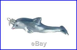 Old World Christmas Playful Dolphin Glass Blown Ornament, New