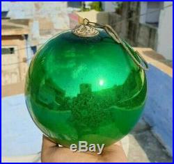 Original Vintage Old Antique Rare Big Round Glass Christmas Kugel / Ornament